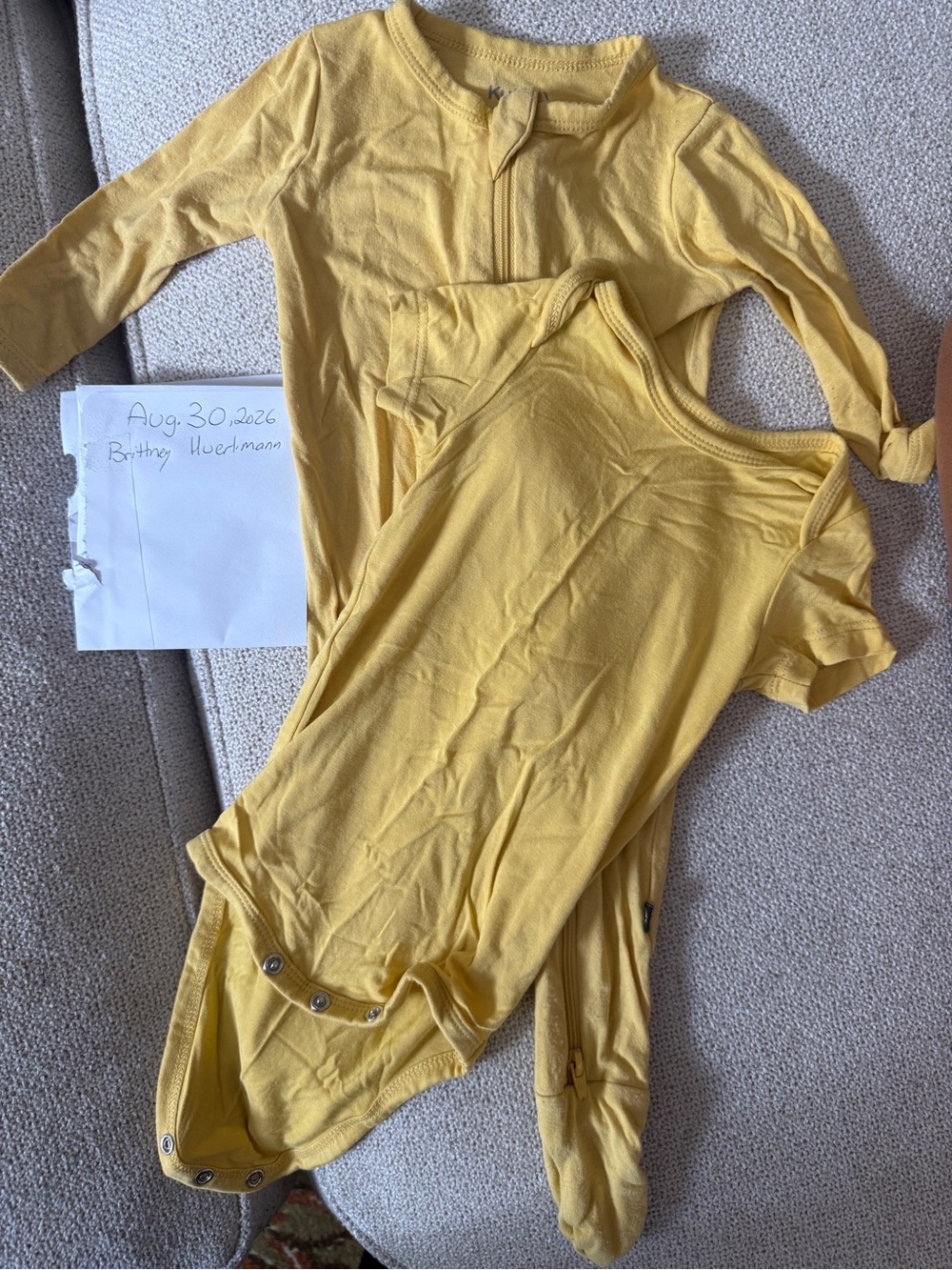Kyte BABY Butter Yellow Short Sleeve & Long Sleeve Bodysuit Set